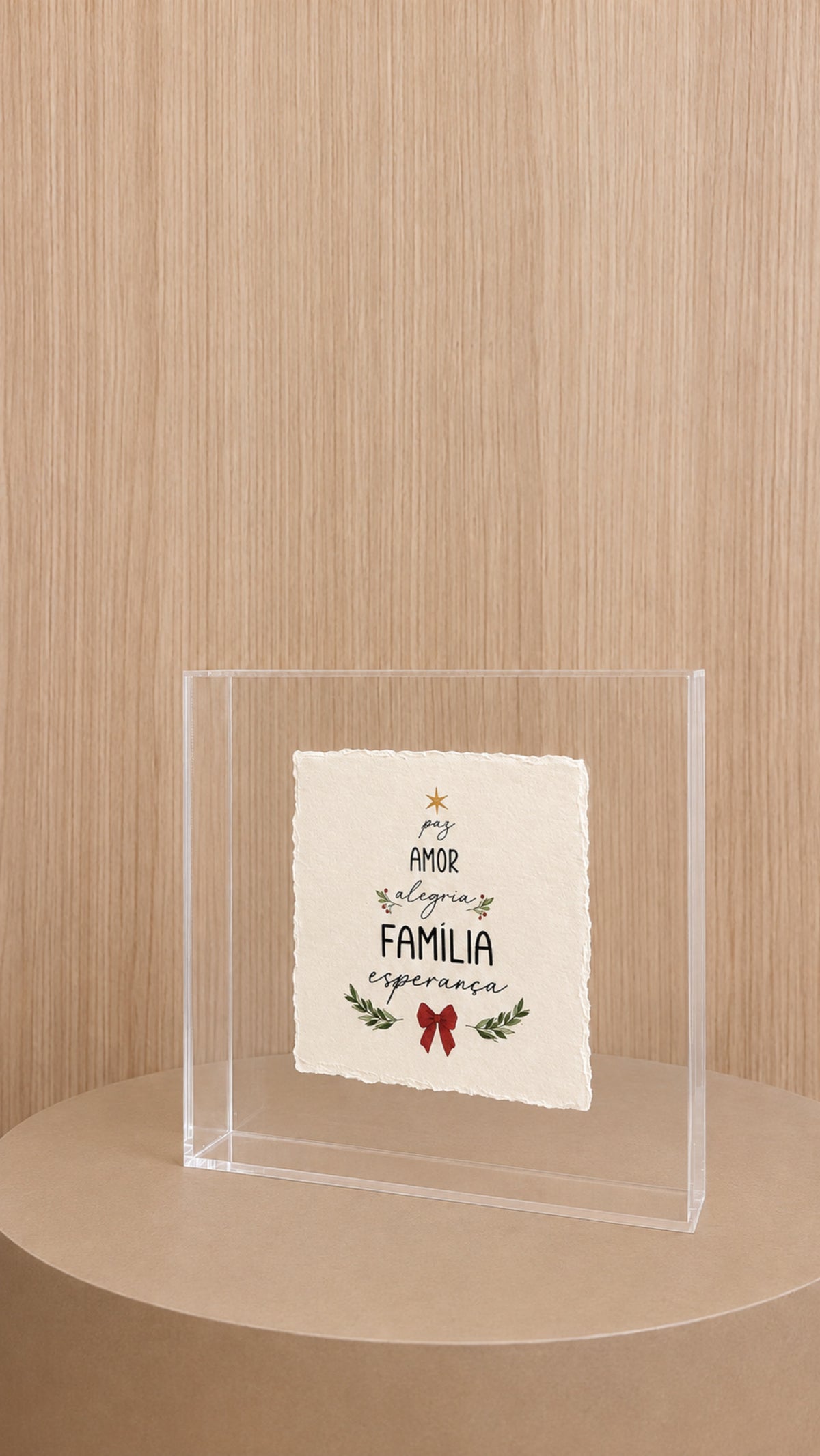 Quadro Decorativo em Acrílico - Paz, Amor, Alegria, Família, Esperança.