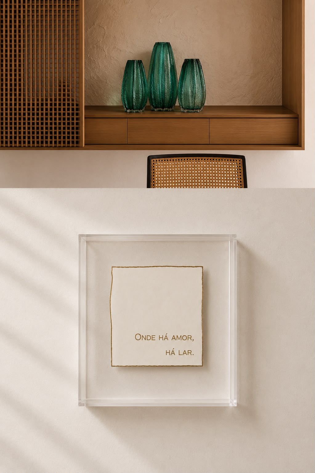 Quadro Decorativo em Acrílico - Onde Há Amor, Há Lar.