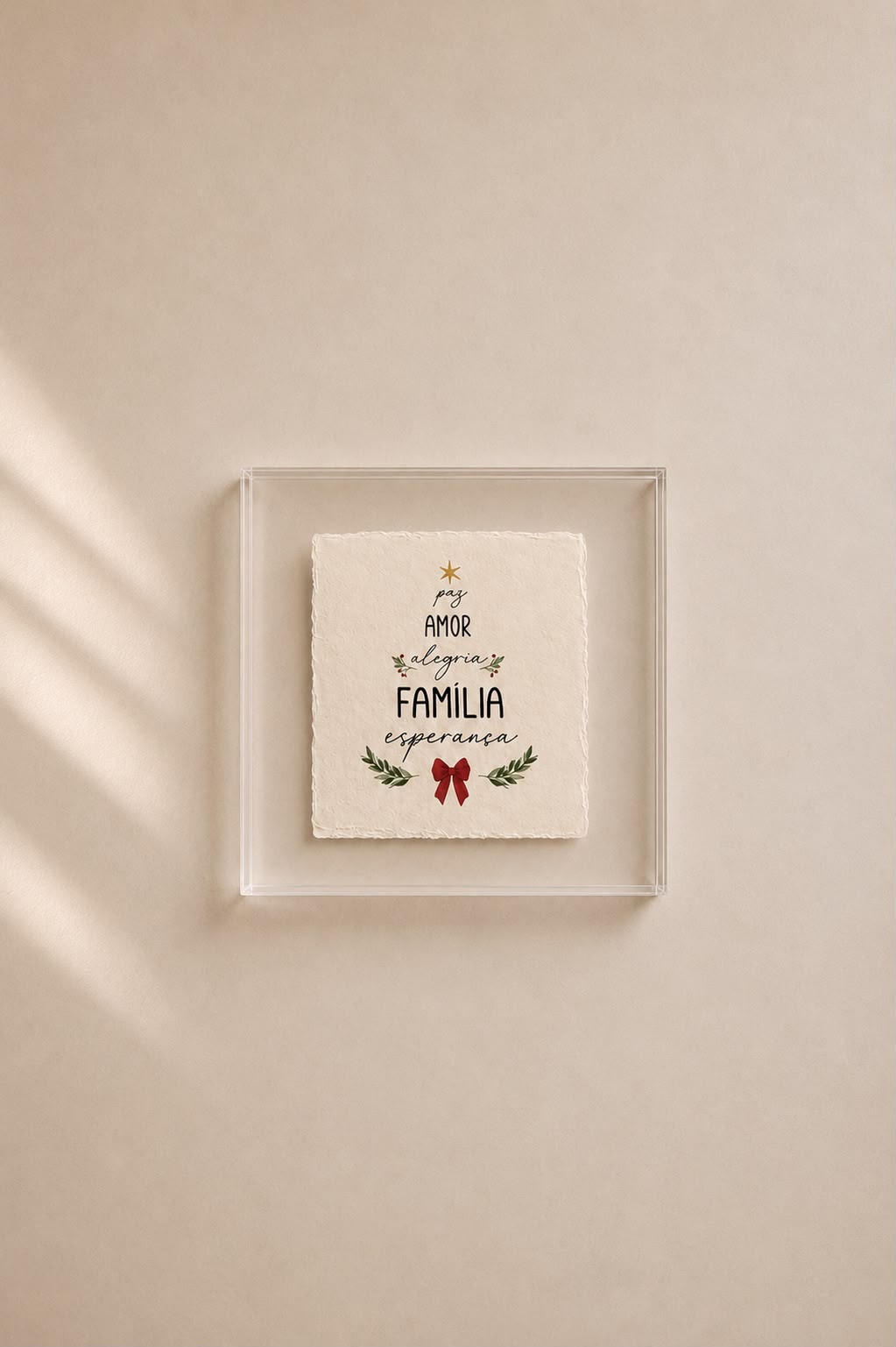 Quadro Decorativo em Acrílico - Paz, Amor, Alegria, Família, Esperança.